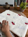 Soft Cotton Tissue Silk Saree – Intricate Cherry Embroidery