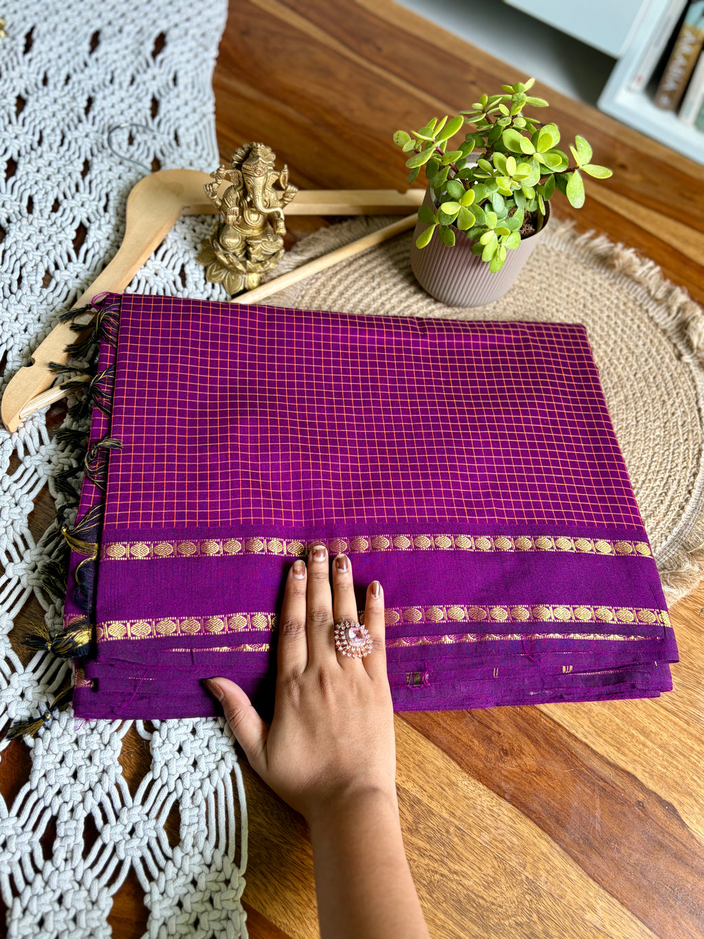Arani Cotton Saree - Violet