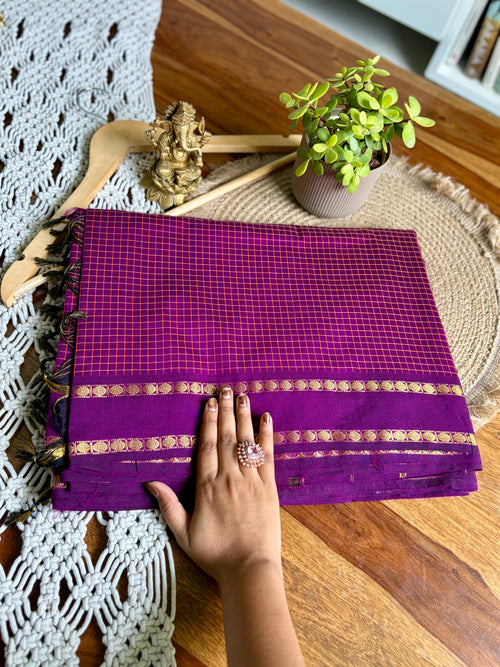Arani Cotton Saree - Violet