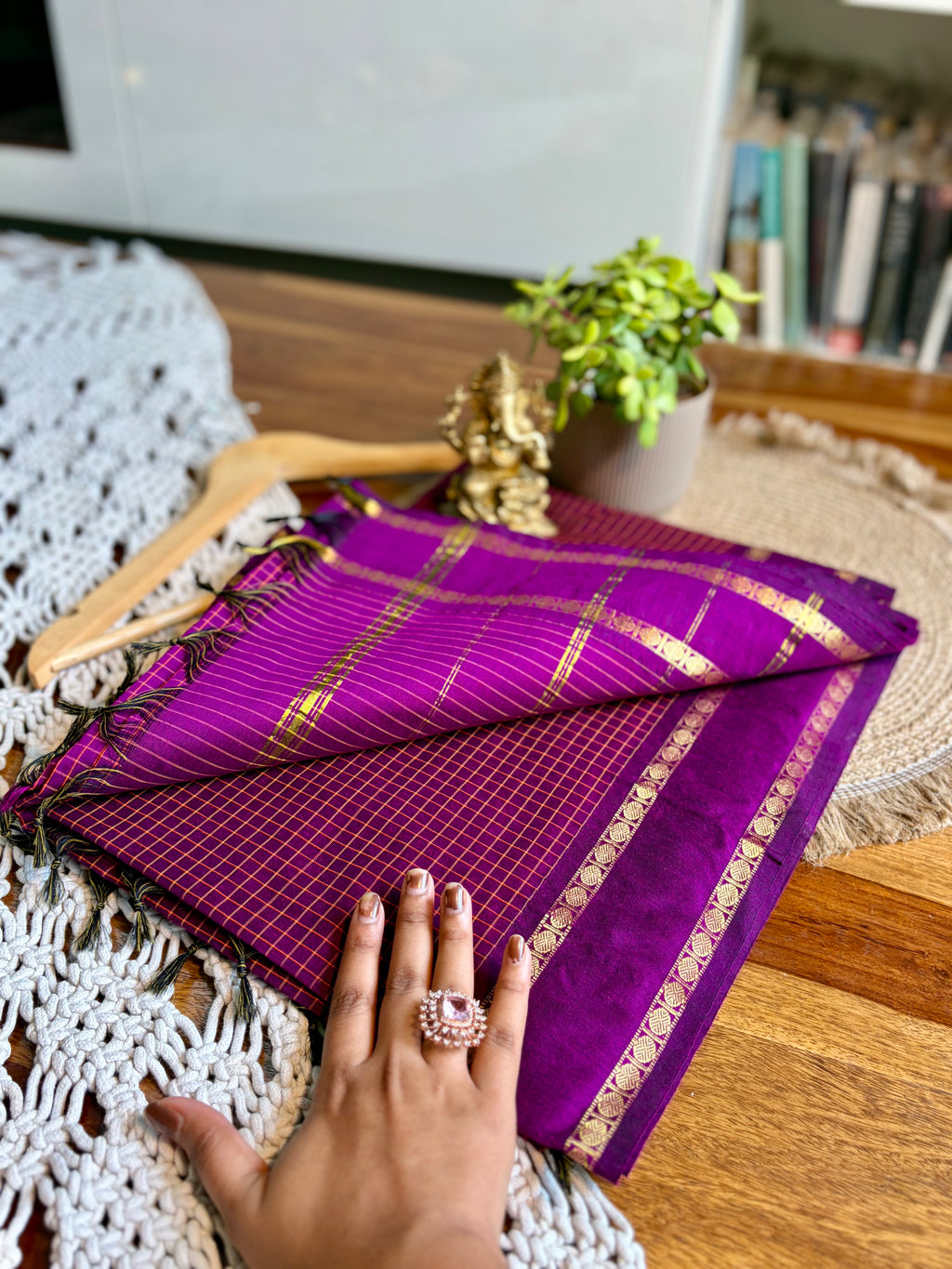 Arani Cotton Saree - Violet
