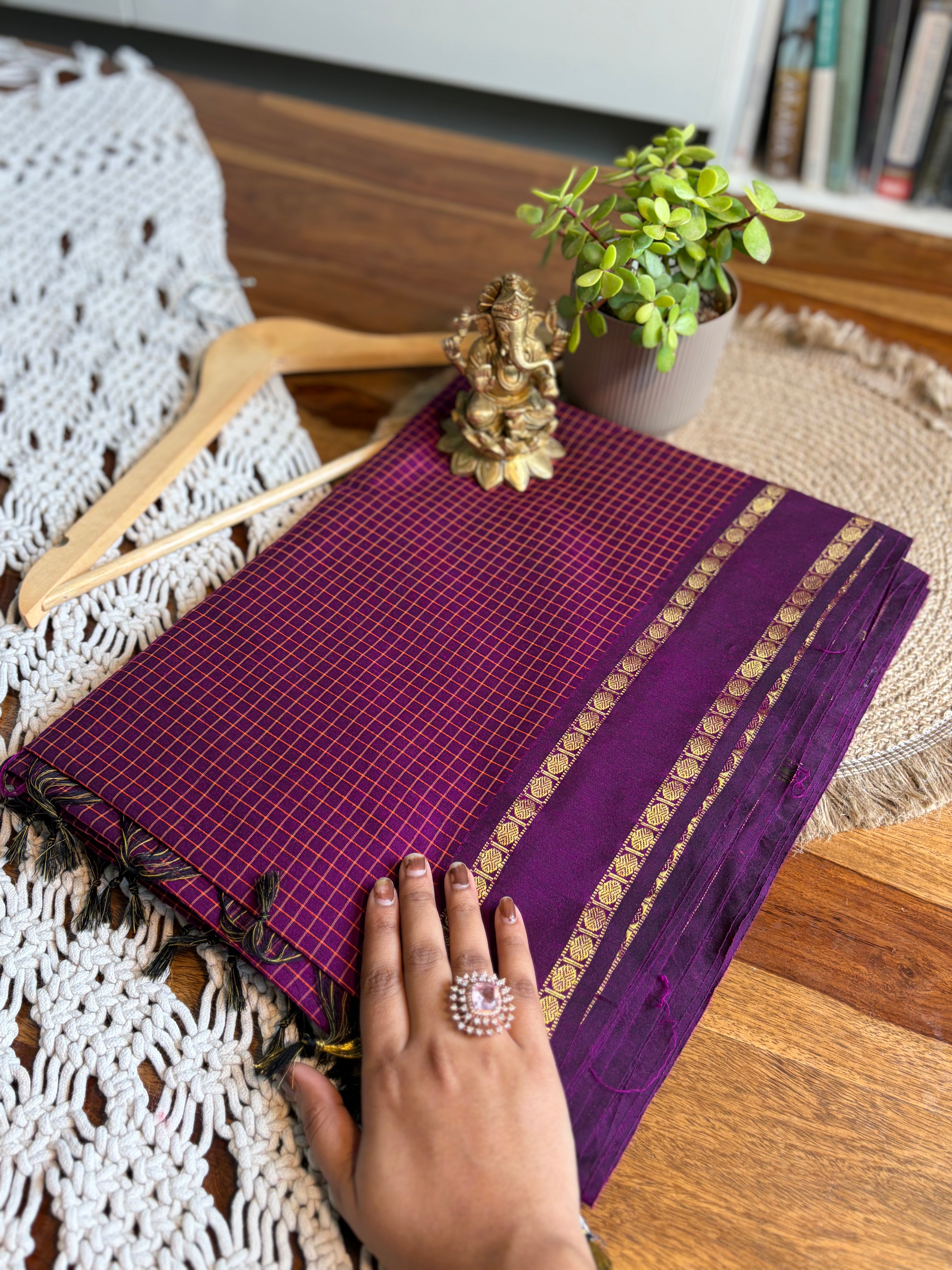 Arani Cotton Saree - Violet