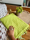 Soft Linen Cotton Saree – Intricate Sequins Work-Green