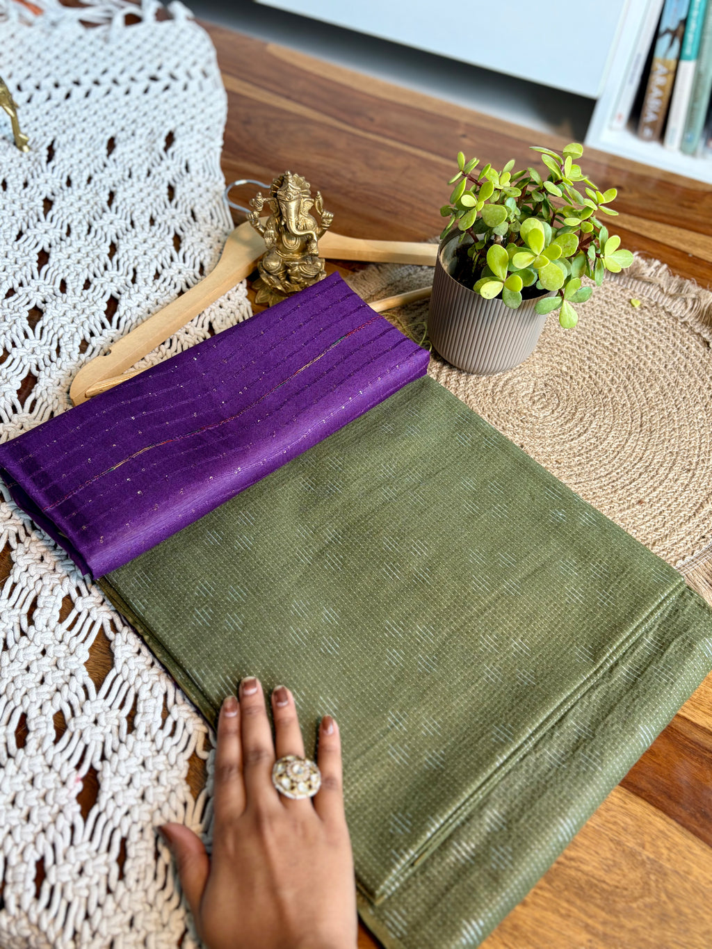 Soft Linen Cotton Saree – Intricate Sequins Work