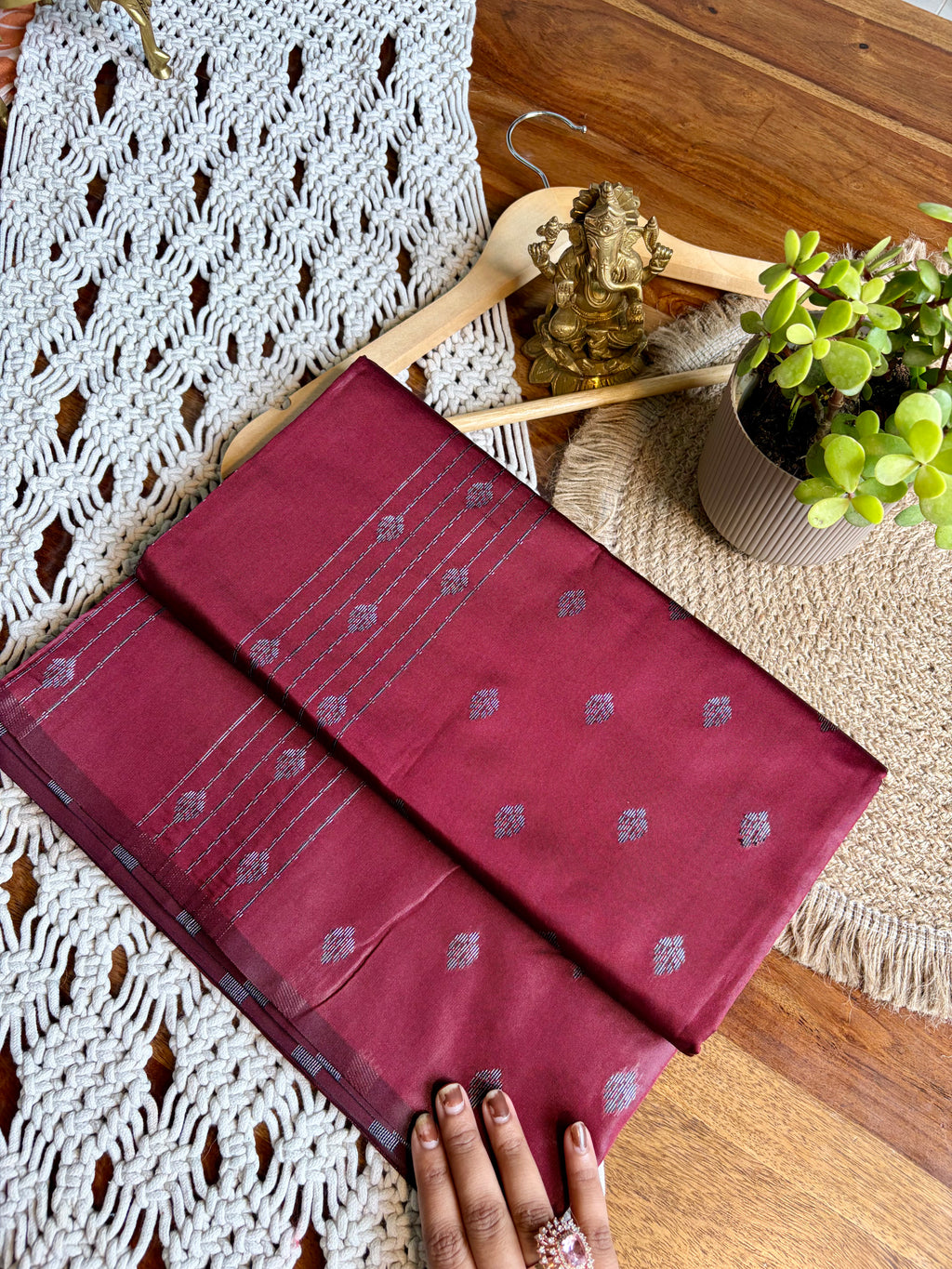 Premium Soft Semi-Silk Saree – Lightweight & Effortless-Maroon