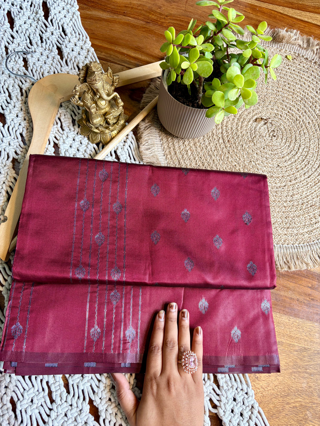 Premium Soft Semi-Silk Saree – Lightweight & Effortless-Maroon