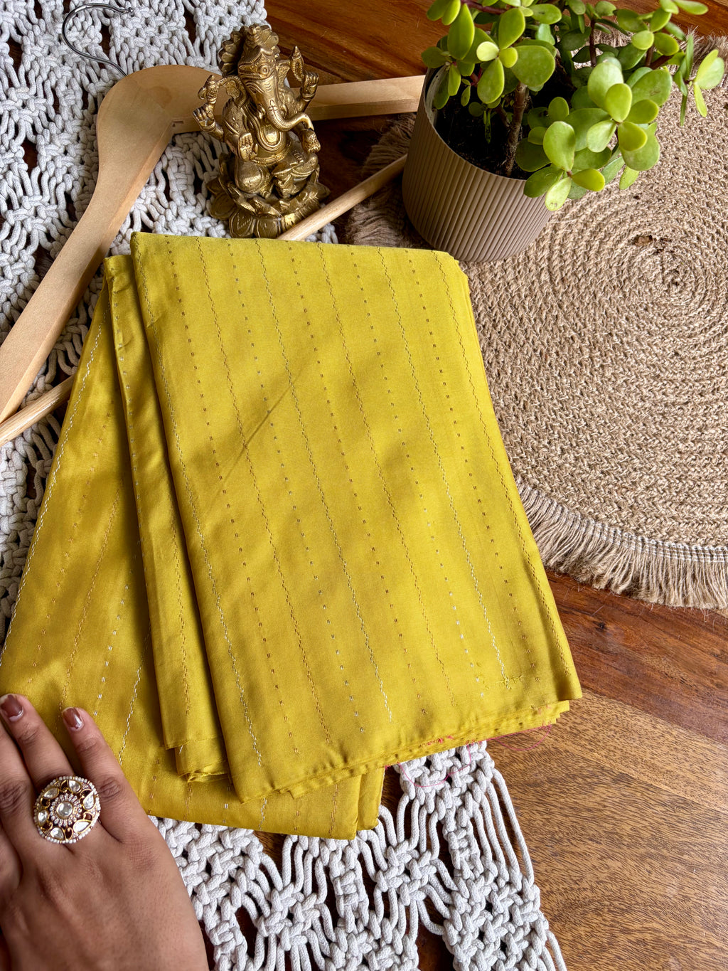 Soft Kanjeevaram silk Saree-Yellow
