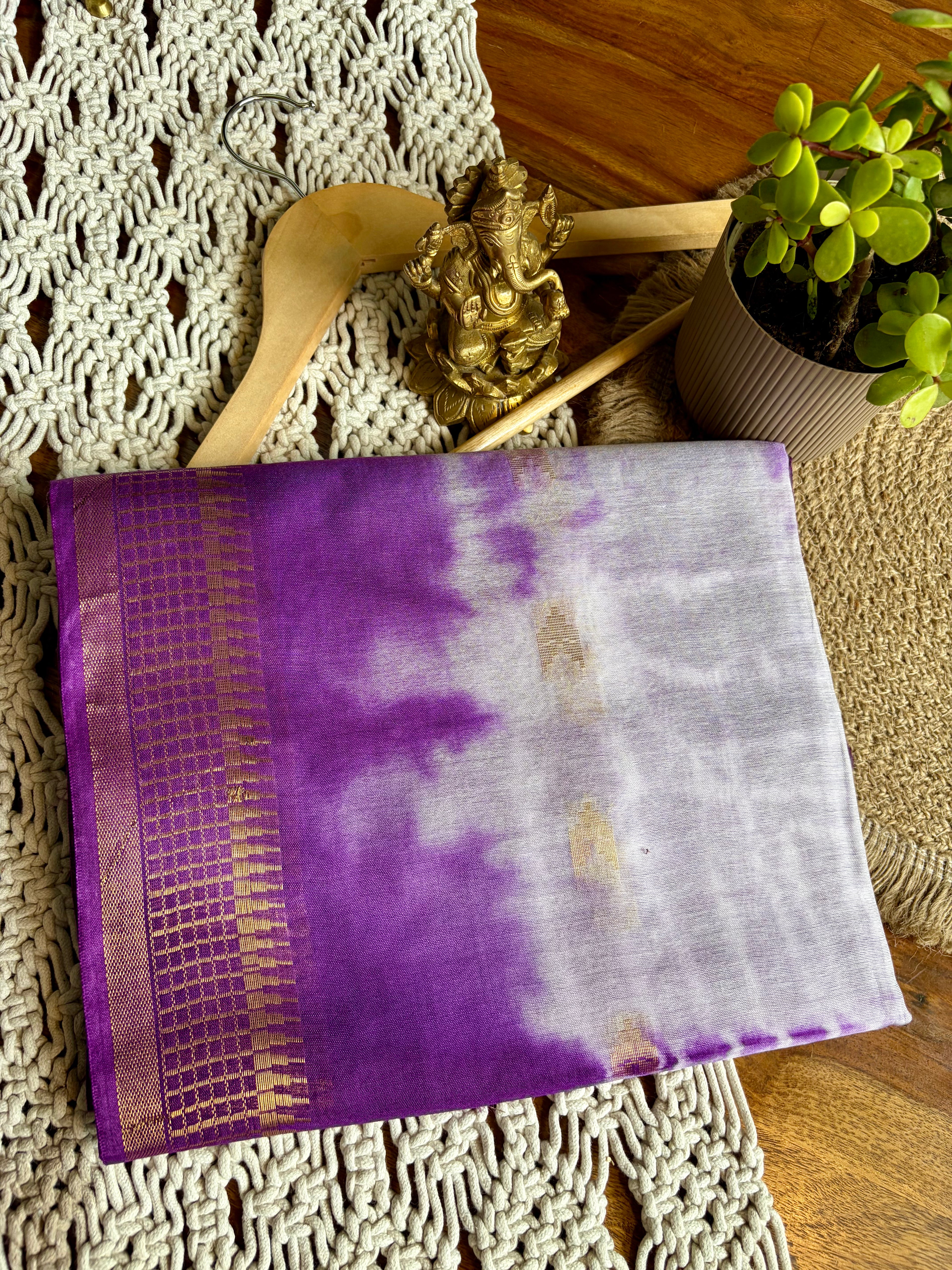 Bagalpuri Premium Soft Silk Saree-Purple