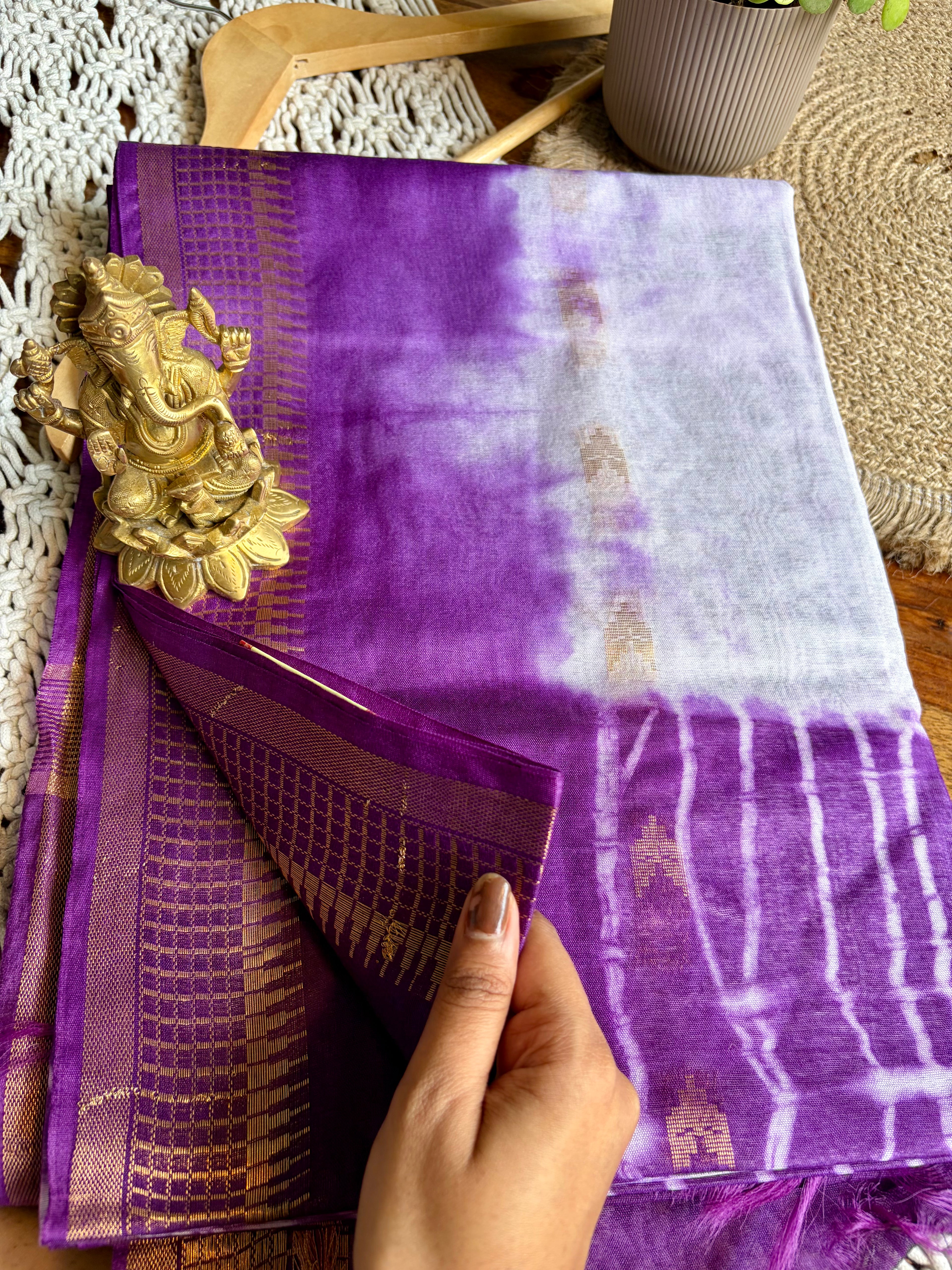 Bagalpuri Premium Soft Silk Saree-Purple