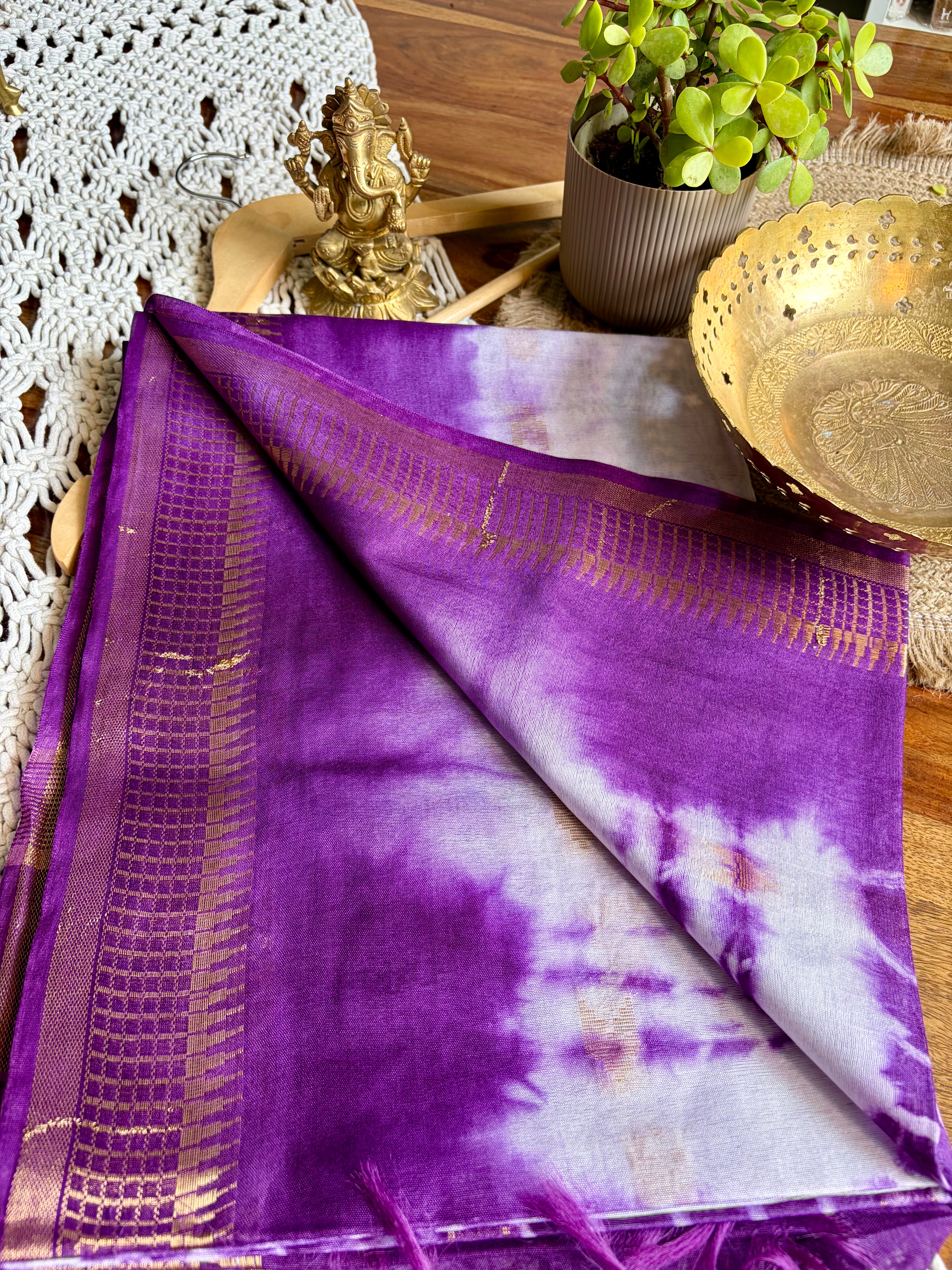 Bagalpuri Premium Soft Silk Saree-Purple