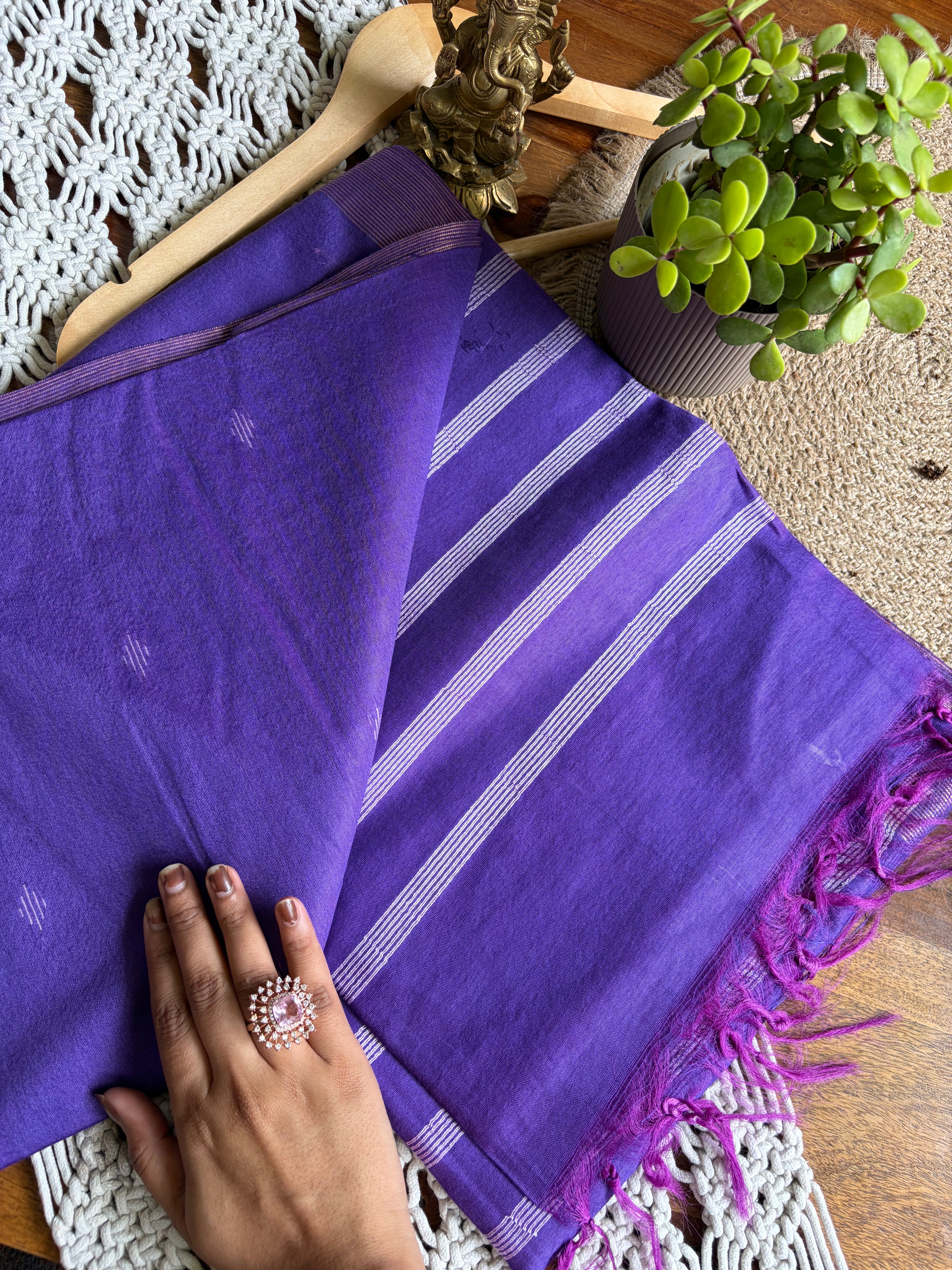 Bagalpuri Premium Soft Silk Saree-Violet