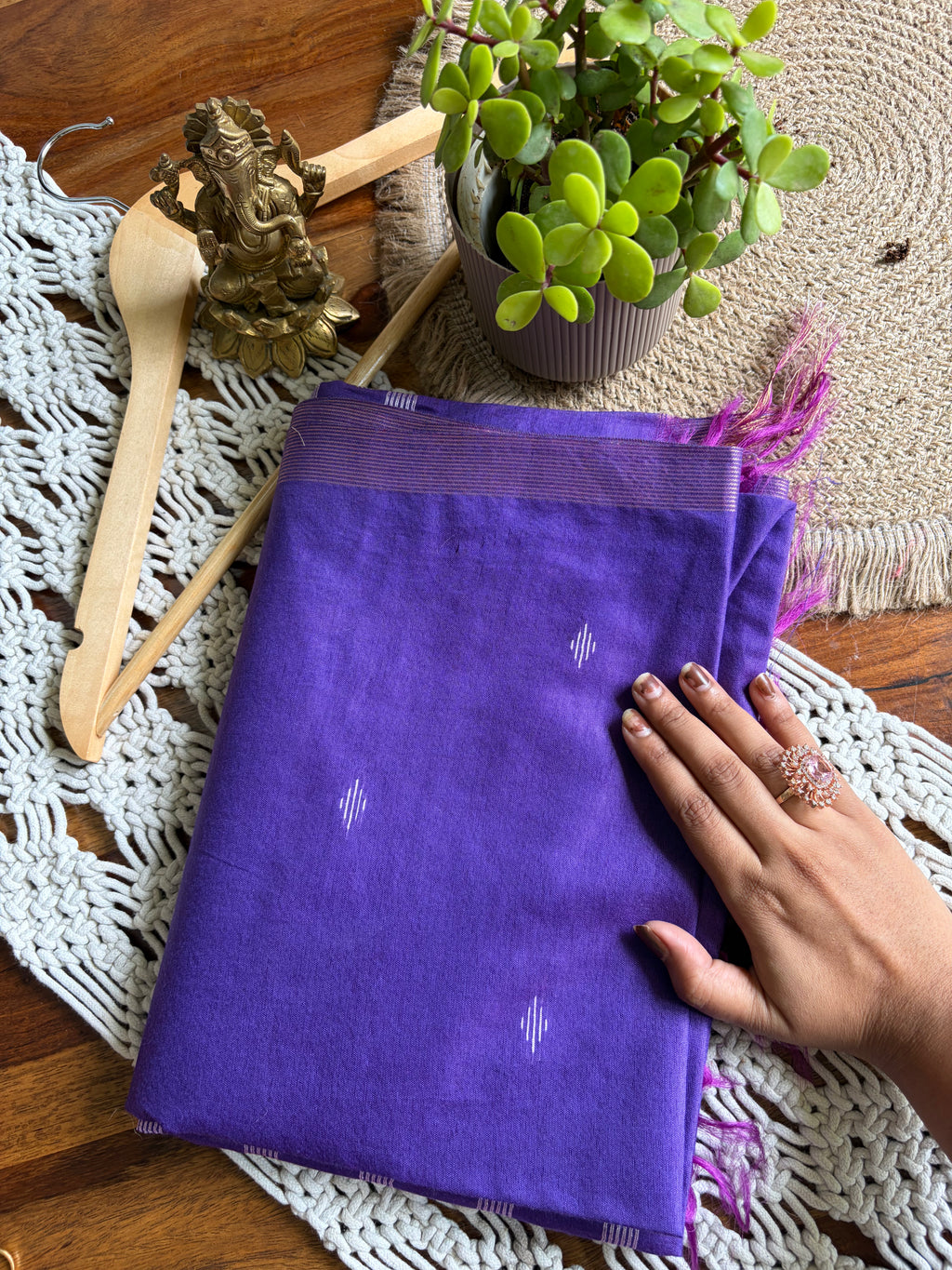 Bagalpuri Premium Soft Silk Saree-Violet