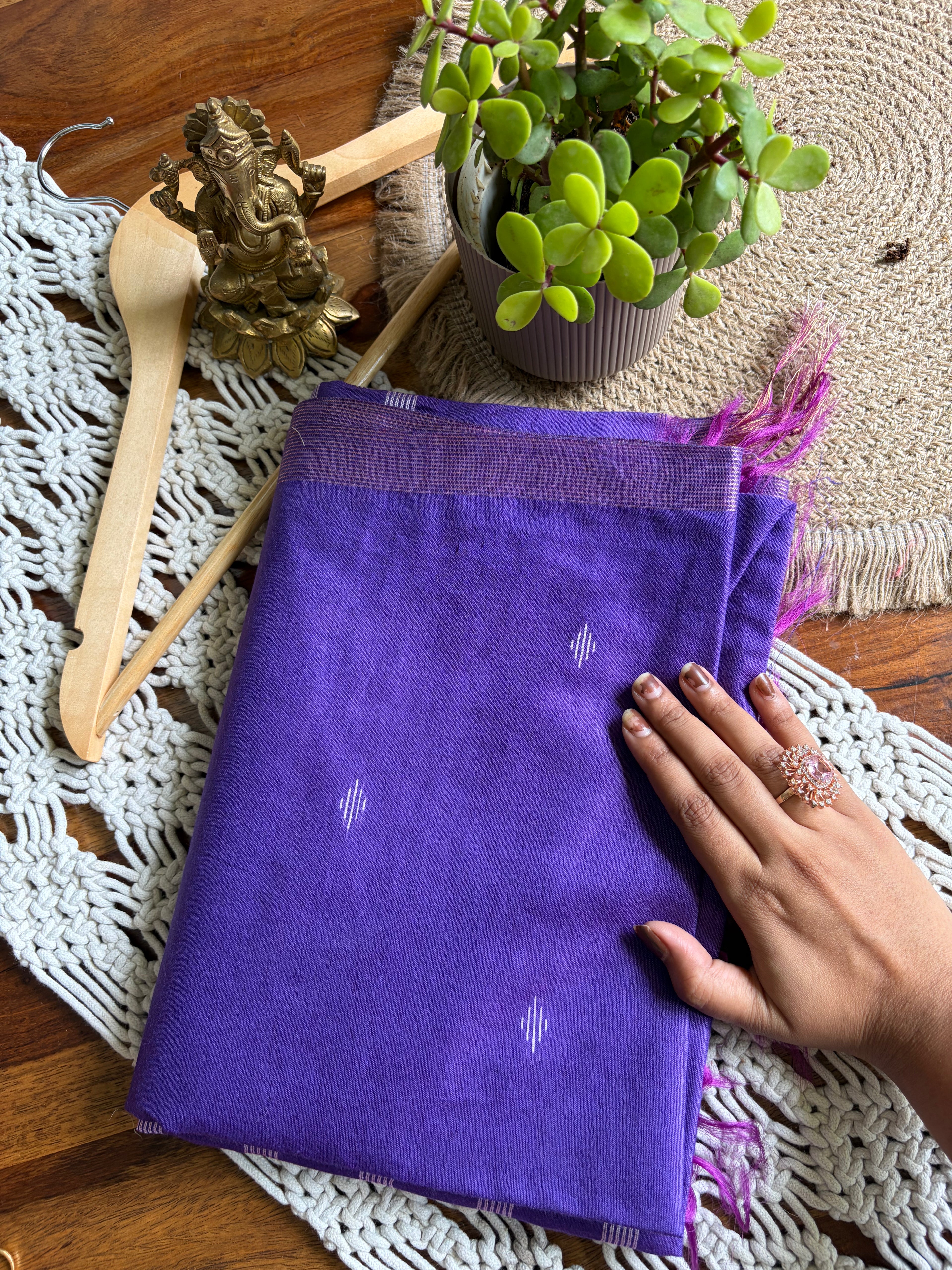 Bagalpuri Premium Soft Silk Saree-Violet