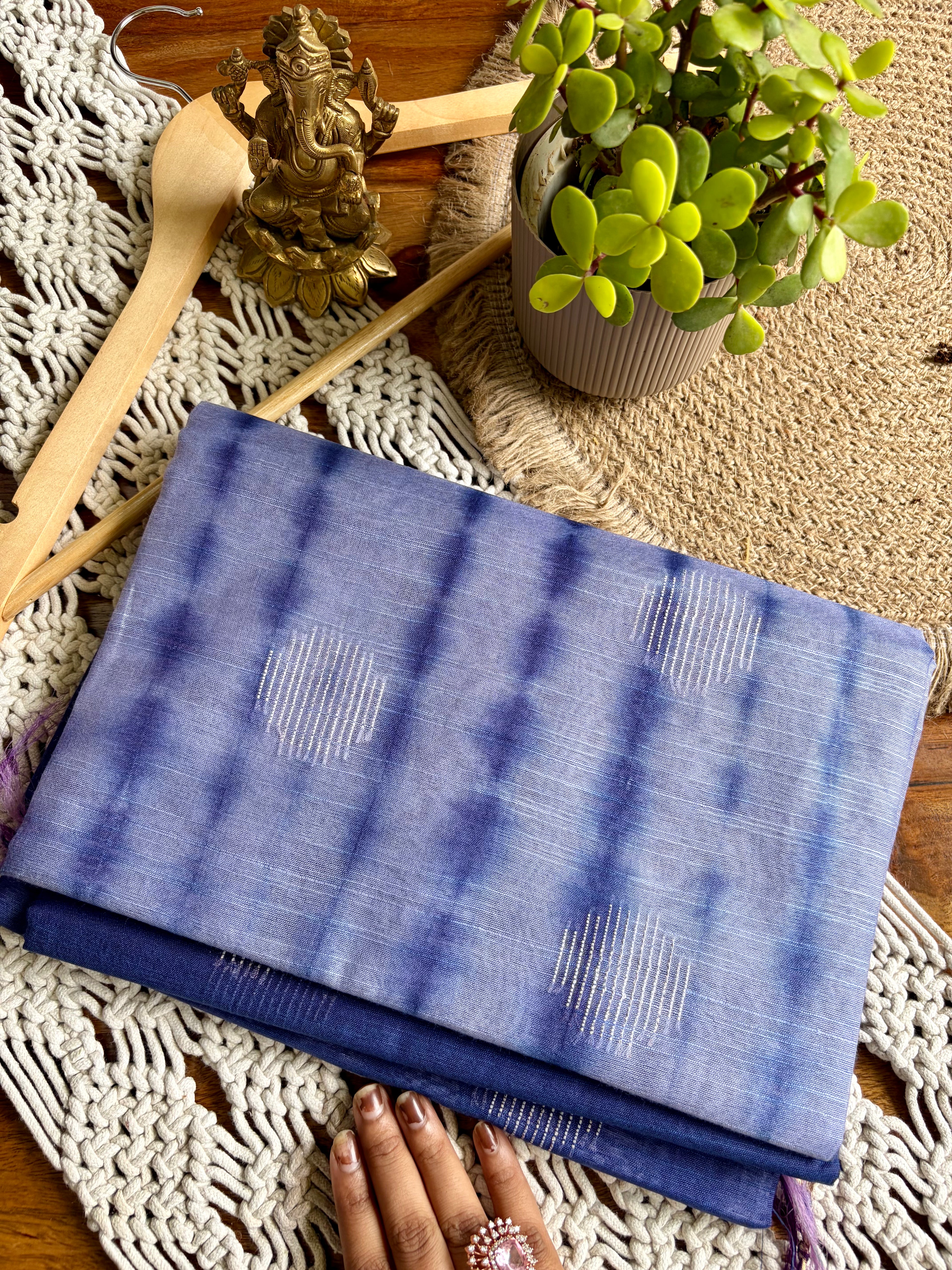 Bagalpuri Premium Soft Silk Saree-Blue