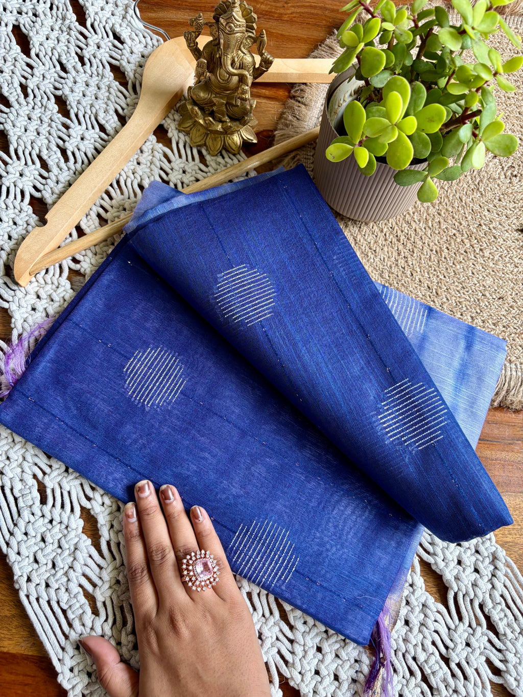 Bagalpuri Premium Soft Silk Saree-Blue