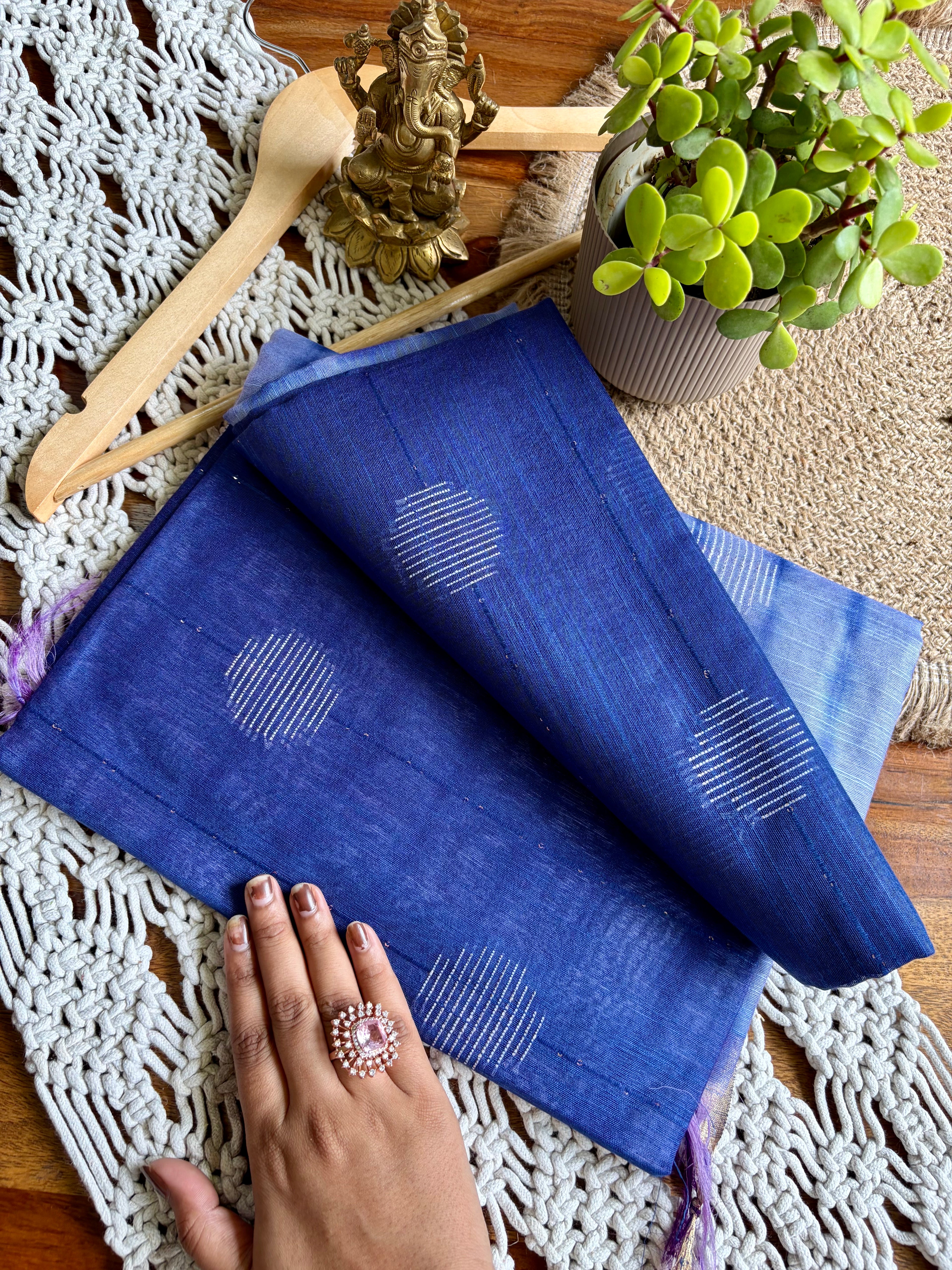 Bagalpuri Premium Soft Silk Saree-Blue