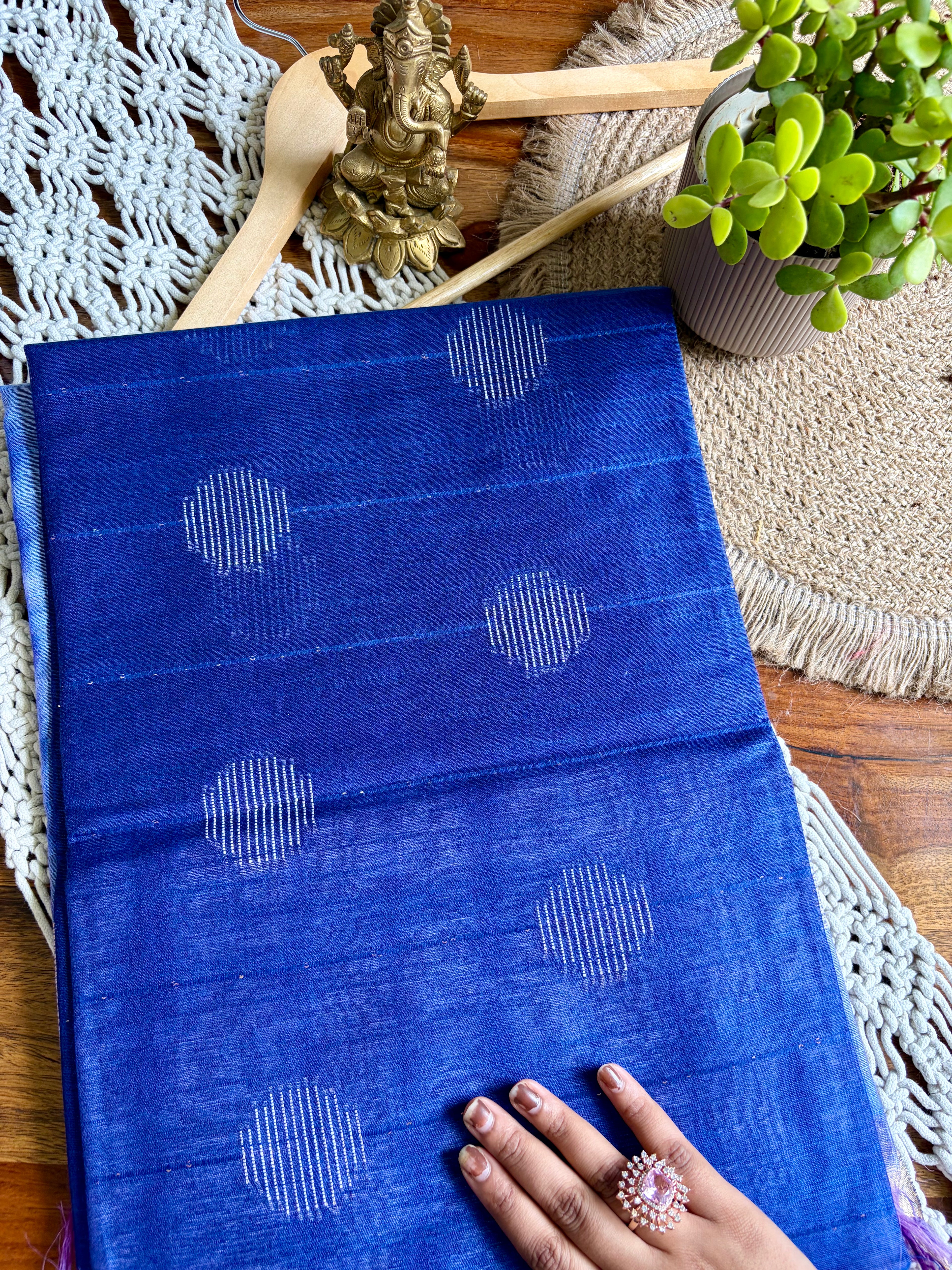 Bagalpuri Premium Soft Silk Saree-Blue