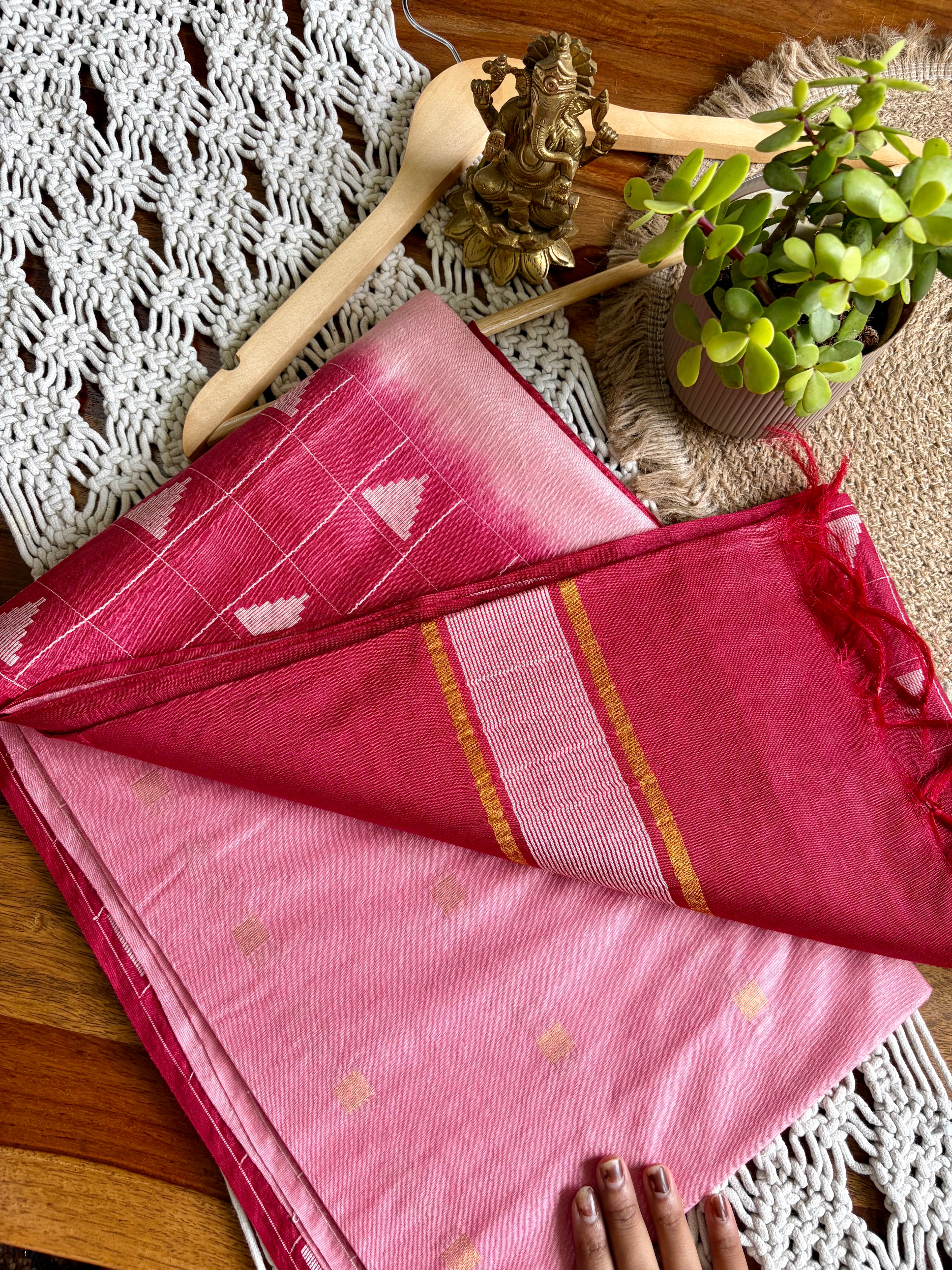 Bagalpuri Premium Soft Silk Saree-Red