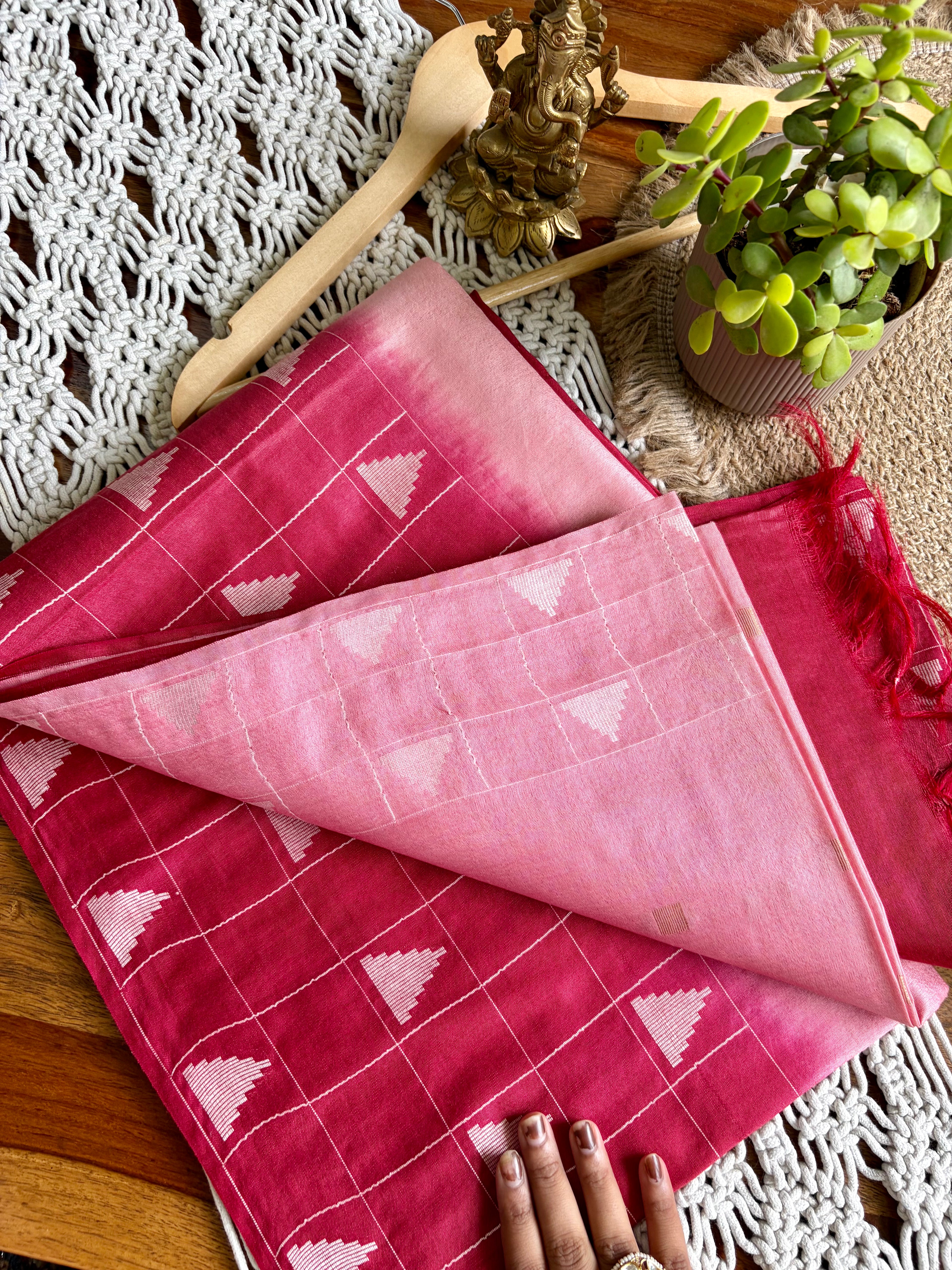 Bagalpuri Premium Soft Silk Saree-Red