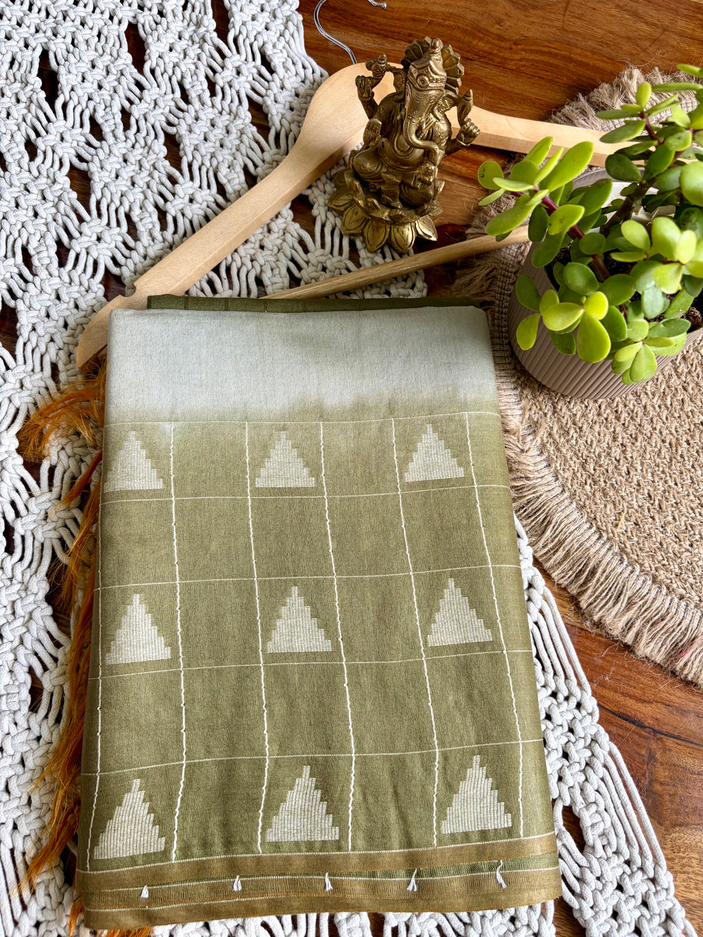 Bagalpuri Premium Soft Silk Saree-Green