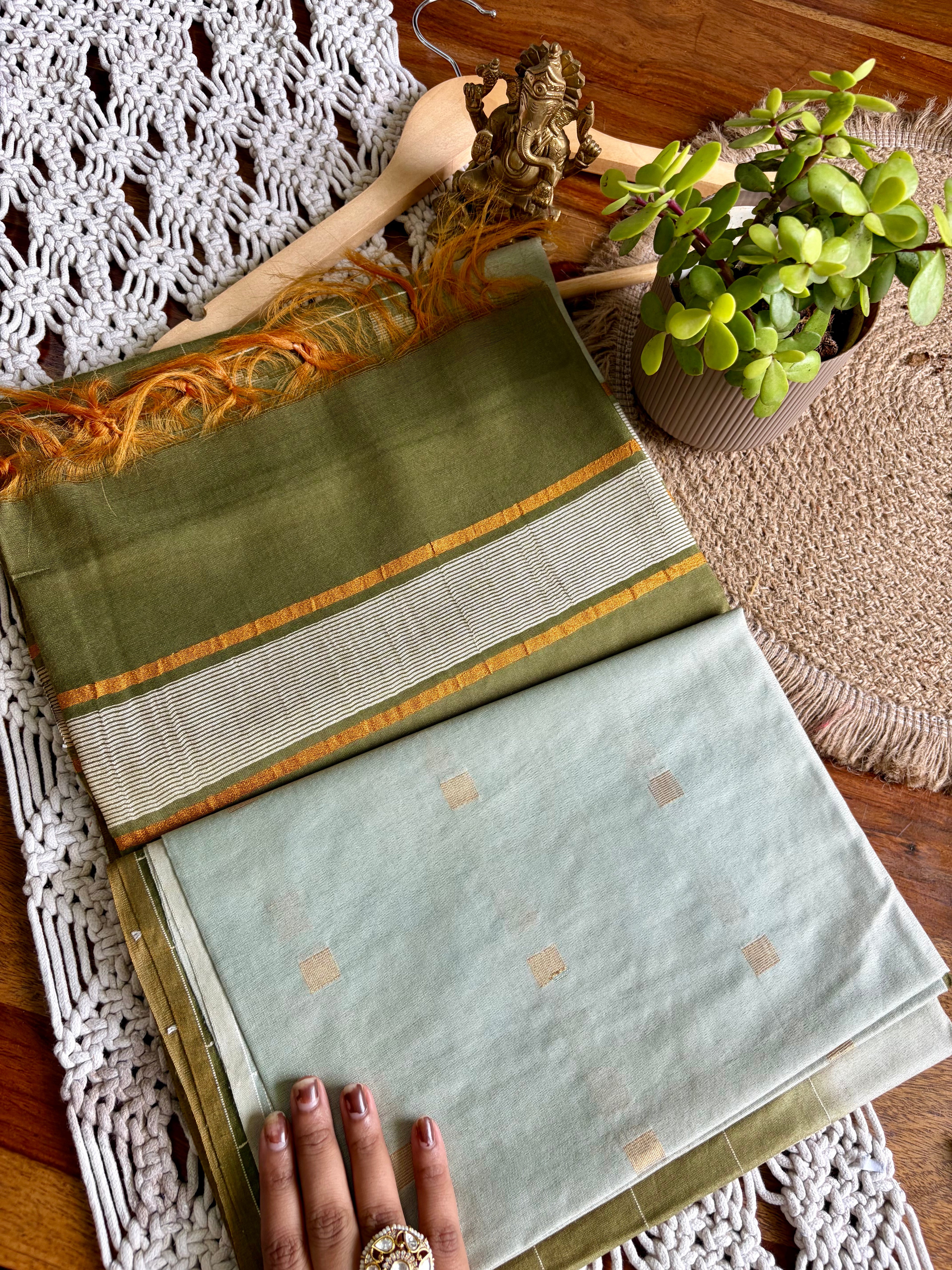 Bagalpuri Premium Soft Silk Saree-Green
