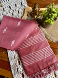 Semi Tussar Silk Saree-Faded Peach