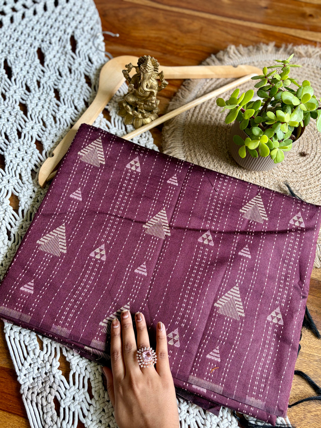 Premium Soft Chanderi Silk Saree – Lightweight & Effortless -Coffee