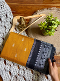 Soft Kalyani Cotton Saree -Mustard Yellow/Black