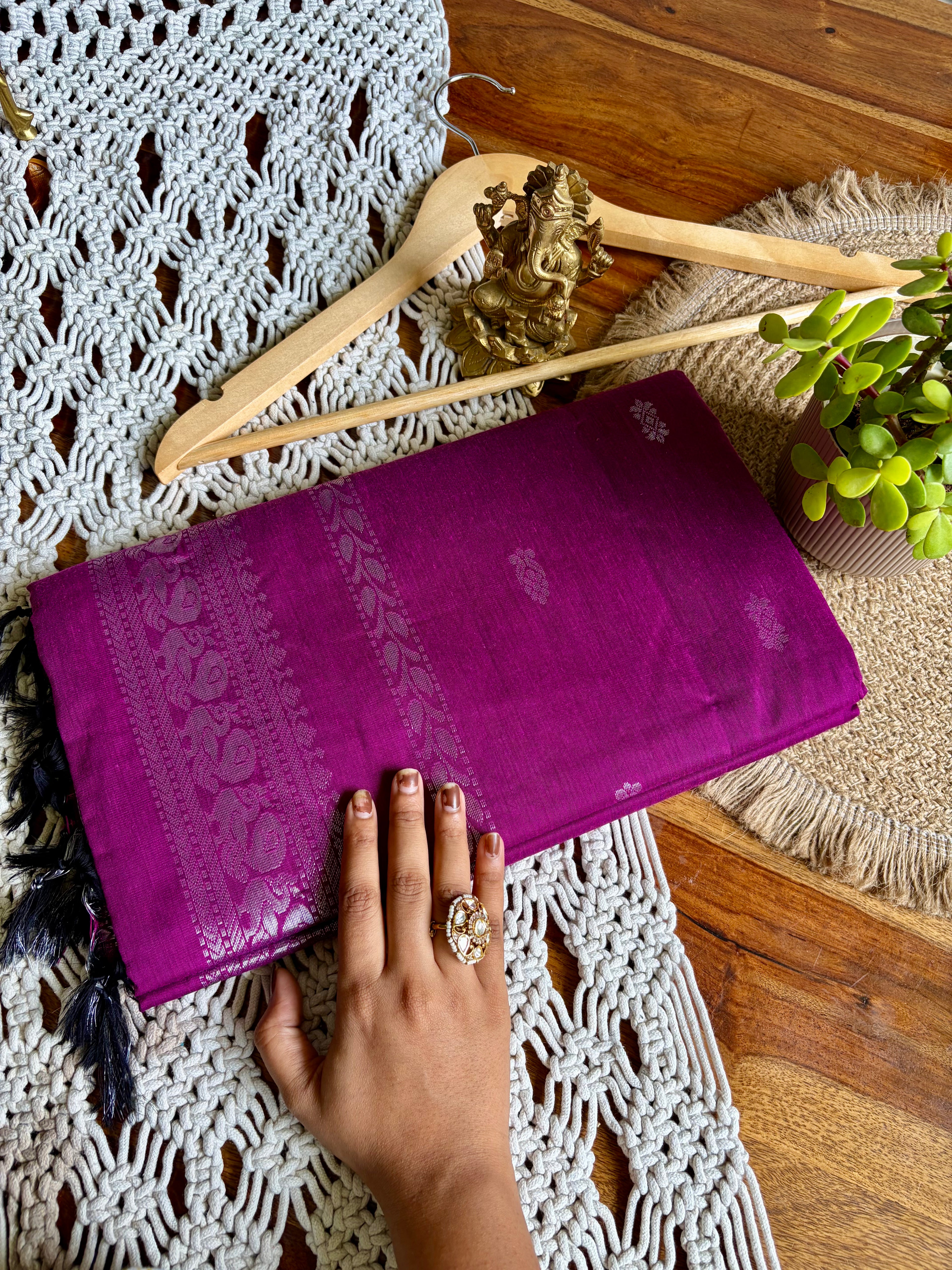 Soft Kalyani Cotton Saree- Purple