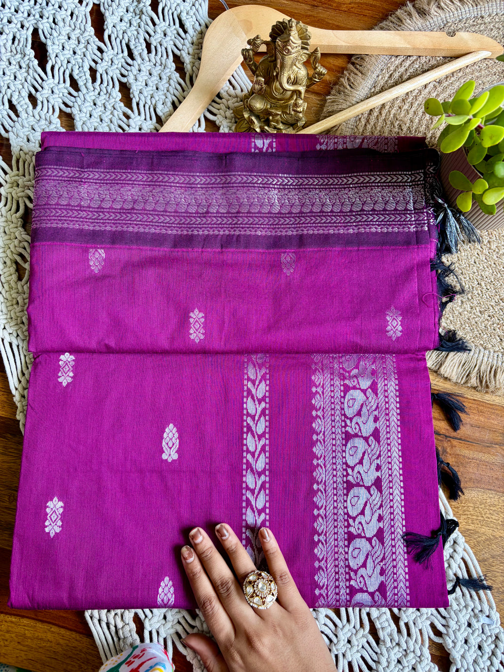 Soft Kalyani Cotton Saree- Purple