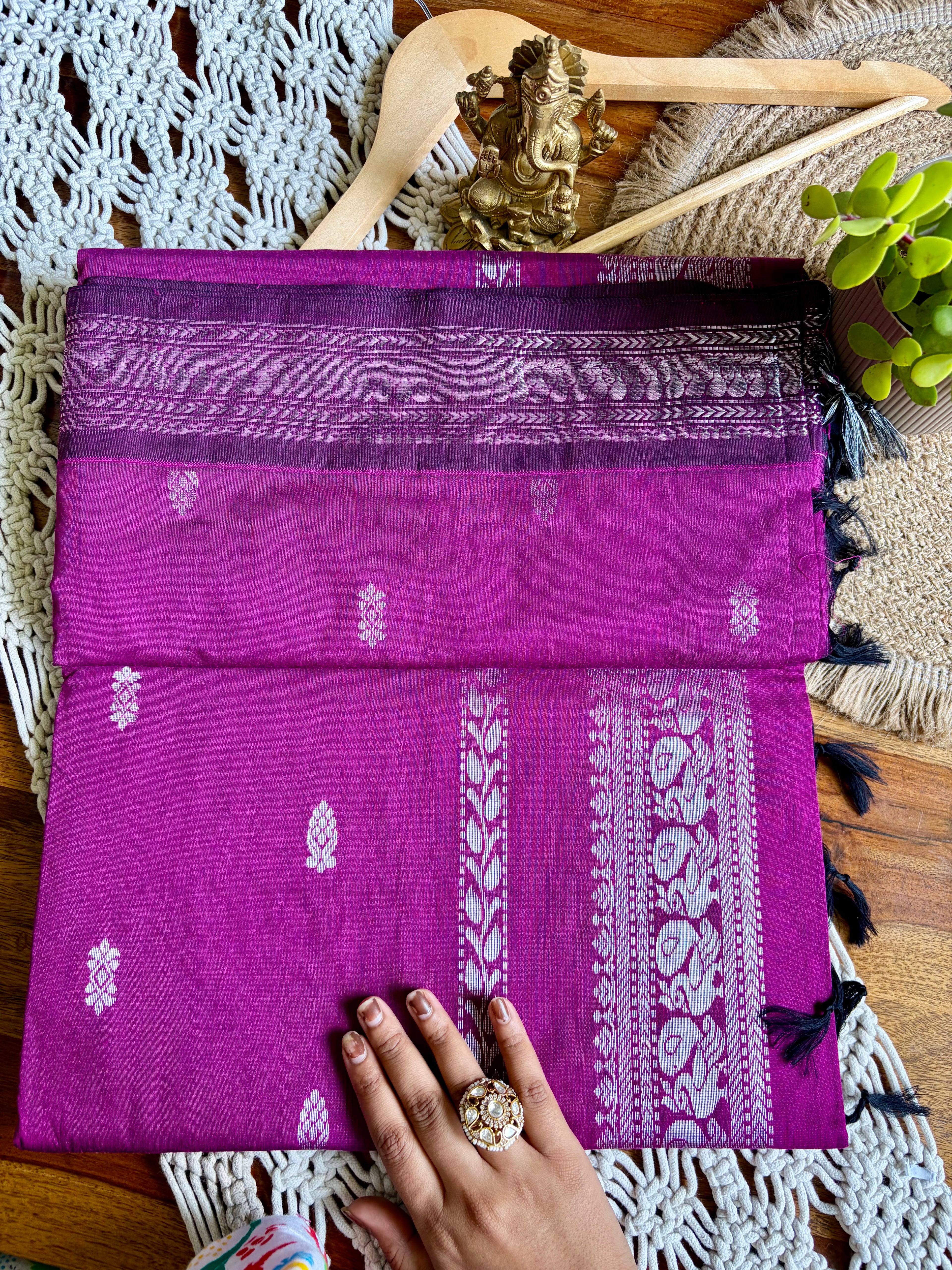 Soft Kalyani Cotton Saree- Purple