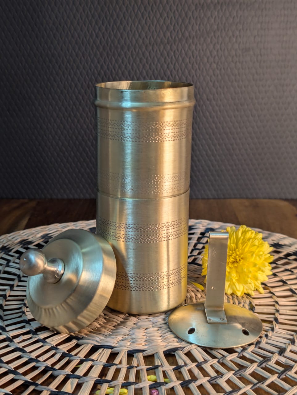 Engraved Brass Coffee Filter-Matte finish