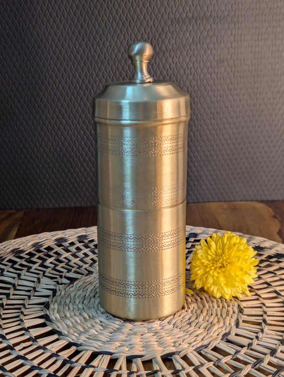 Engraved Brass Coffee Filter-Matte finish