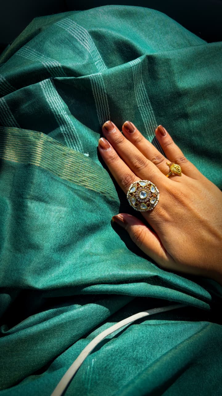 Premium Bhagalpuri Silk Saree- Dark Green